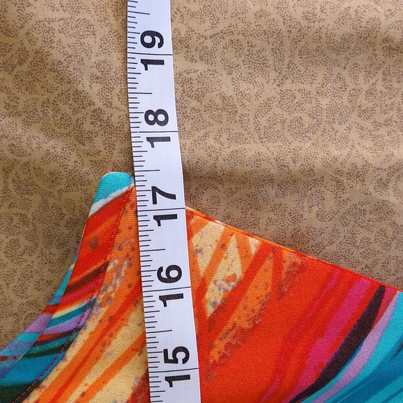 Multi-Color Sleeveless Tiered Long Dress Size: L - Picture 5 of 10